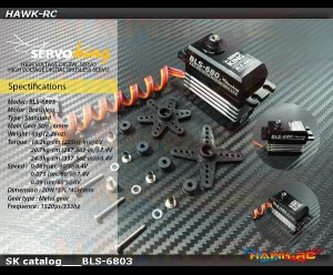 ServoKing BLS-6803 Digital Standard Size Brushless Servo (0.069s, 24.3kg @ 8.4V)